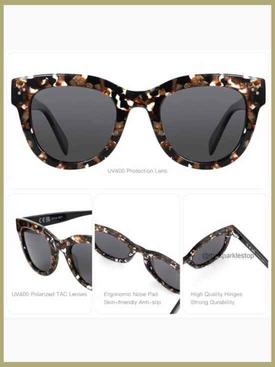 Polarized Round Sunglasses UV400 Protection Full Frame Acetate main image 5
